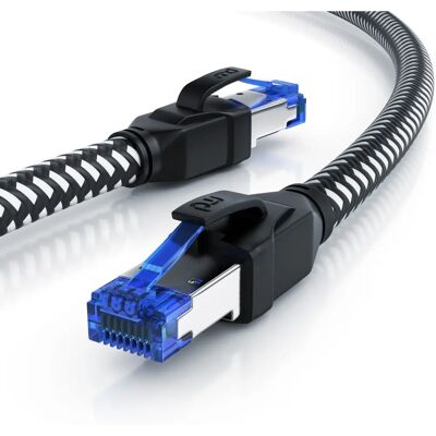 Primewire CAT 8 Netzwerkkabel 40 Gbit/s - Baumwollmantel - LAN Kabel Patchkabel RJ45 - S/FTP PIMF Schirmung (S/FTP, CAT8.1, 15 m) - Netzwerkkabel Primewire CAT 8 Netzwerkkabel 40 Gbit/s - Baumwollmantel - LAN Kabel Patchkabel RJ45 - S/FTP PIMF Schirmung (S/FTP, CAT8.1, 15 m) - Netzwerkkabel