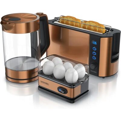 Arendo - Frühstücks-Set - Kupfer - 1,7 l Wasserkocher - Small kitchen appliances set Arendo - Frühstücks-Set - Kupfer - 1,7 l Wasserkocher - Small kitchen appliances set