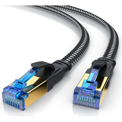 Primewire CAT 8 Netzwerkkabel Flach Baumwollmantel - LAN Patchkabel Datenkabel - Flachbandkabel - Verlegekabel (U/FTP, CAT8.1, 15 m) Primewire CAT 8 Netzwerkkabel Flach Baumwollmantel - LAN Patchkabel Datenkabel - Flachbandkabel - Verlegekabel (U/FTP, CAT8.1, 15 m)