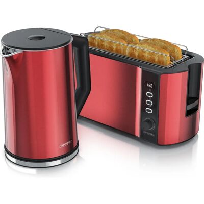 Arendo Edelstahl Wasserkocher 1,5L, 5-Position Temperatur & 4-Scheiben Toaster - Küchengeräte-Set Arendo Edelstahl Wasserkocher 1,5L, 5-Position Temperatur & 4-Scheiben Toaster - Küchengeräte-Set