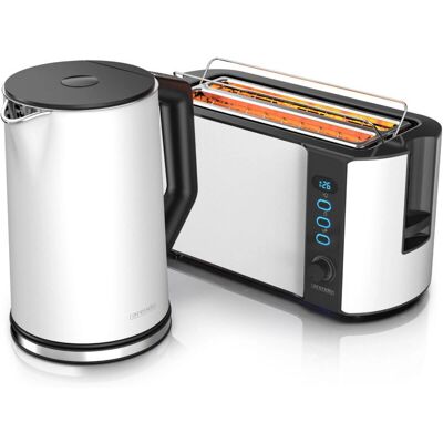 Arendo Frühstücksset - Edelstahl-Wasserkocher & 4-Scheiben Toaster Arendo Frühstücksset - Edelstahl-Wasserkocher & 4-Scheiben Toaster
