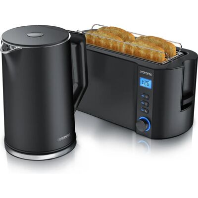 Arendo Küchenset - Edelstahl Wasserkocher & 4-Scheiben Toaster Arendo Küchenset - Edelstahl Wasserkocher & 4-Scheiben Toaster