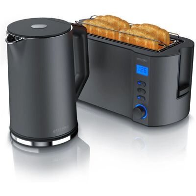 Arendo Edelstahl Wasserkocher & 4-Scheiben Toaster - Küchengeräte Arendo Edelstahl Wasserkocher & 4-Scheiben Toaster - Küchengeräte