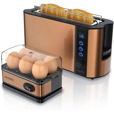 Arendo Kupfer Frühstücksset - Toaster & Eierkocher 2-Scheiben & 6 Eier Arendo Kupfer Frühstücksset - Toaster & Eierkocher 2-Scheiben & 6 Eier