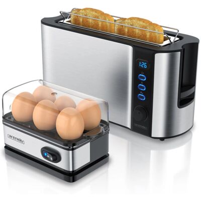 Arendo Silber Toaster Eierkocher Set - Toaster und Eierkocher Arendo Silber Toaster Eierkocher Set - Toaster und Eierkocher