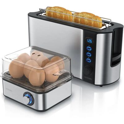 Arendo Silber Toaster & Eierkocher Set - Küchengeräte Arendo Silber Toaster & Eierkocher Set - Küchengeräte