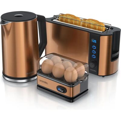 Arendo Kupfer Küchen-Set - Wasserkocher 1,5L, Toaster & Eierkocher Arendo Kupfer Küchen-Set - Wasserkocher 1,5L, Toaster & Eierkocher