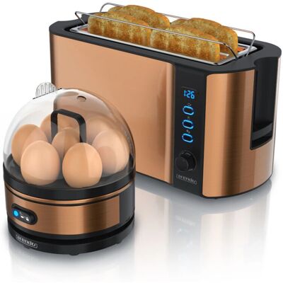 Arendo Kupfer & Silber 4-Scheiben Toaster & Eierkocher-Set Arendo Kupfer & Silber 4-Scheiben Toaster & Eierkocher-Set