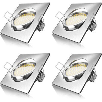 Brandson - 4x LED Deckenspot - 120° - Edelstahl - LED Einbaustrahler Brandson - 4x LED Deckenspot - 120° - Edelstahl - LED Einbaustrahler