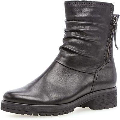 Gabor Zola Women's Black Leather Biker Boots - Womens Footwear Gabor Zola Women's Black Leather Biker Boots - Womens Footwear