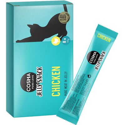 Cosma Cat Jelly Snacks - Chicken, Tuna, Salmon - Grain-Free - 8x14g Cosma Cat Jelly Snacks - Chicken, Tuna, Salmon - Grain-Free - 8x14g
