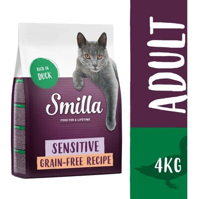 Karma dla kotów Smilla - Wrażliwa bez zbóż kaczka - 5x4kg Karma dla kotów Smilla - Wrażliwa bez zbóż kaczka - 5x4kg