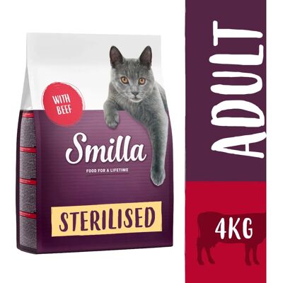 Sucha karma dla sterylizowanych kotów Smilla z wołowiną - 4 kg Sucha karma dla sterylizowanych kotów Smilla z wołowiną - 4 kg