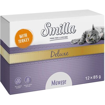 Comida para gatos Smilla - Mousse de pavo y albahaca 48x85g Comida para gatos Smilla - Mousse de pavo y albahaca 48x85g