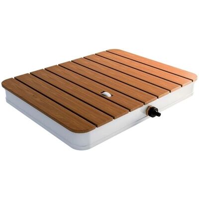 Breuer -Outdoor-Bodendusche Fontana - 70x55x8cm - Silber - Holz / Aluminium - Außendusche Breuer -Outdoor-Bodendusche Fontana - 70x55x8cm - Silber - Holz / Aluminium - Außendusche