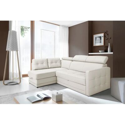 SOFA FASHION Arles - Ecksofa mit Bettfunktion - Weiß SOFA FASHION Arles - Ecksofa mit Bettfunktion - Weiß