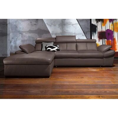 SOFA FASHION Salerno - L-Form, braun, 280x77x170 cm - Sofa SOFA FASHION Salerno - L-Form, braun, 280x77x170 cm - Sofa