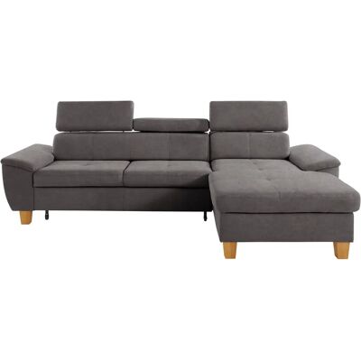 Sofa FASHION Enya L-Form Microfaser taupe - Sofa Sofa FASHION Enya L-Form Microfaser taupe - Sofa