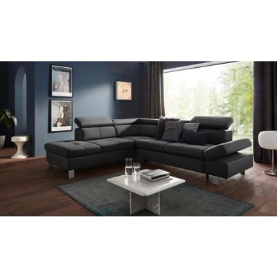 SOFA FASHION Fiji L-Form - Couch, schwarz, 7 Sitze, 272x98x232 cm - Bezug aus Luxus-Kunstleder SOFA FASHION Fiji L-Form - Couch, schwarz, 7 Sitze, 272x98x232 cm - Bezug aus Luxus-Kunstleder
