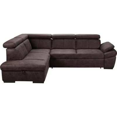 SOFA FASHION Salerno - L-Form, Microfaser, Dunkelbraun - Sofa SOFA FASHION Salerno - L-Form, Microfaser, Dunkelbraun - Sofa