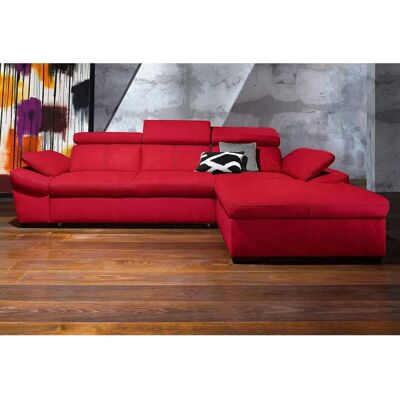 SOFA FASHION Salerno - L-Form Microfaser Rotes Sofa SOFA FASHION Salerno - L-Form Microfaser Rotes Sofa