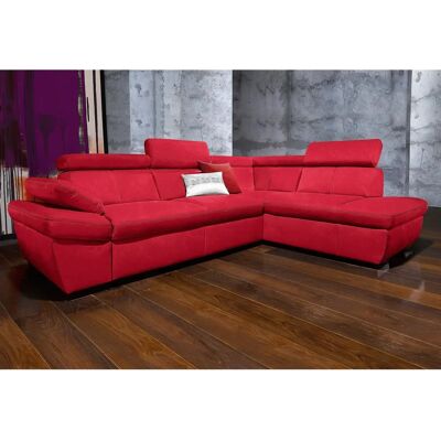Sofa FASHION Salerno - Microfaser, Rot, L-Form - Sofa Sofa FASHION Salerno - Microfaser, Rot, L-Form - Sofa