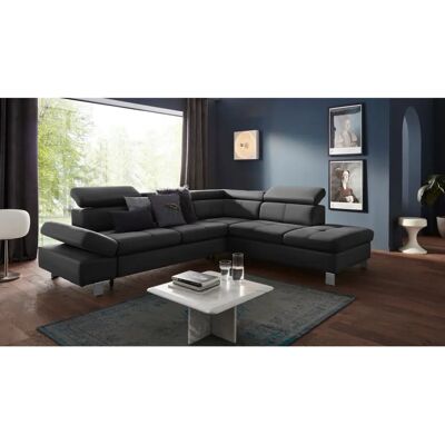 SOFA FASHION Fiji L-Form - Schwarzes Sofa - 7 Sitze SOFA FASHION Fiji L-Form - Schwarzes Sofa - 7 Sitze