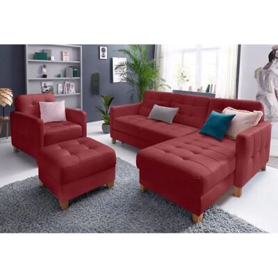 EXXPO - SOFA FASHION Elio L-Form Rot Naturleder Sofa EXXPO - SOFA FASHION Elio L-Form Rot Naturleder Sofa