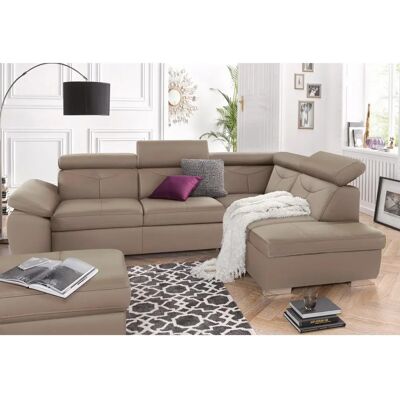 Ecksofa SOFA FASHION Spring - 274x81x206 cm, Naturleder, mit Bett, rechts Ottomane Ecksofa SOFA FASHION Spring - 274x81x206 cm, Naturleder, mit Bett, rechts Ottomane