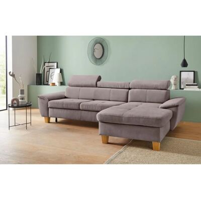 Sofa Enya - Taupe, L-Form, mit Bett & Stauraum - Sofa Sofa Enya - Taupe, L-Form, mit Bett & Stauraum - Sofa