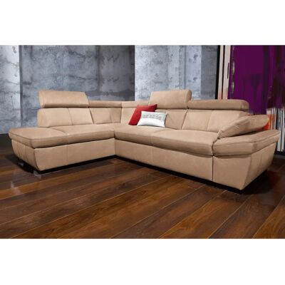 Ecksofa EXXPO - Salerno, Modern L-Form, Microfaser, Braun Ecksofa EXXPO - Salerno, Modern L-Form, Microfaser, Braun