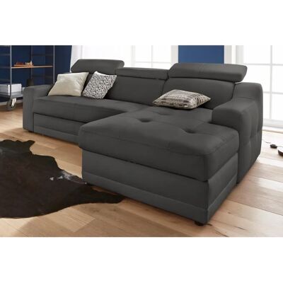 Exxpo Lotos Ecksofa - Naturleder, Schwarz, mit Bettfunktion Exxpo Lotos Ecksofa - Naturleder, Schwarz, mit Bettfunktion