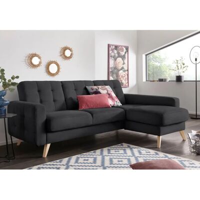 Sofa Fashion Nappa Ecksofa - Recamiere, Schlaffunktion, Samtvelours Sofa Fashion Nappa Ecksofa - Recamiere, Schlaffunktion, Samtvelours