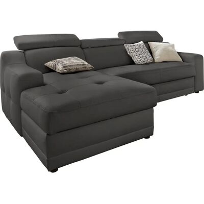 Ecksofa EXXPO - SOFA FASHION Lotos, schwarz, Leder, L-Form Ecksofa EXXPO - SOFA FASHION Lotos, schwarz, Leder, L-Form