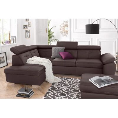 Ecksofa EXXPO - SOFA FASHION L-Form, Naturleder, braun Ecksofa EXXPO - SOFA FASHION L-Form, Naturleder, braun