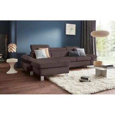 EXXPO Fiji L-Form Sofa - Braun - Bezug: Luxus-Kunstleder EXXPO Fiji L-Form Sofa - Braun - Bezug: Luxus-Kunstleder