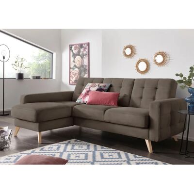 Sofa Fashion Nappa L-Form Sofa mit Bettfunktion - Samtvelours Sofa Fashion Nappa L-Form Sofa mit Bettfunktion - Samtvelours