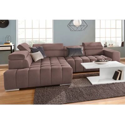 Ecksofa Elias - L-Form, Velours, Linke Ottomane - Sofa Ecksofa Elias - L-Form, Velours, Linke Ottomane - Sofa