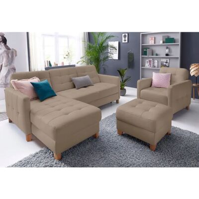 exxpo - sofa fashion Elio L-Form - Sofa, Braun, mit Bettfunktion exxpo - sofa fashion Elio L-Form - Sofa, Braun, mit Bettfunktion