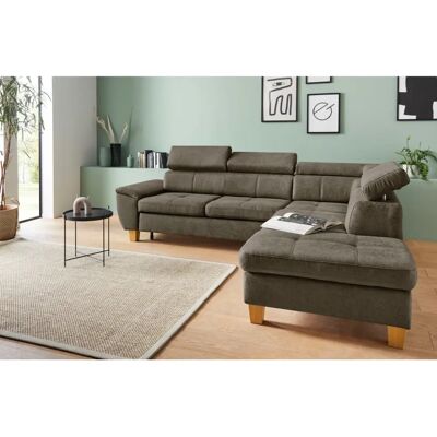 Sofa Enya - L-Form, Microfaser Vintage-Look, Ottomane rechts Sofa Enya - L-Form, Microfaser Vintage-Look, Ottomane rechts