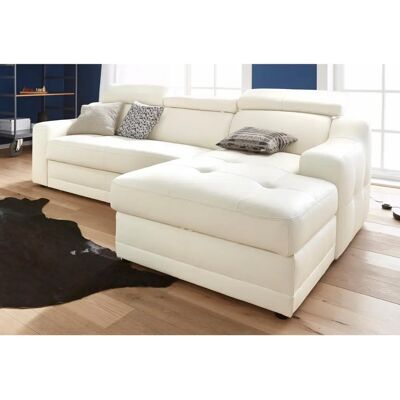 exxpo - sofa fashion Lotos, Echtleder, Weiß, L-Form Couch exxpo - sofa fashion Lotos, Echtleder, Weiß, L-Form Couch