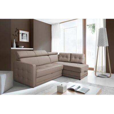 SOFA FASHION Arles - L-Form, Braun, mit Recamiere, 225x94x165cm - Sofa SOFA FASHION Arles - L-Form, Braun, mit Recamiere, 225x94x165cm - Sofa