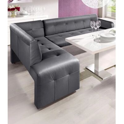 Eckbank Exxpo - Softleder, Grau, 197x82x265 cm - Eckbank Eckbank Exxpo - Softleder, Grau, 197x82x265 cm - Eckbank