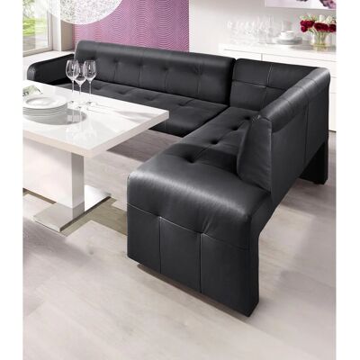 Eckbank - Microfaser, Schwarz, 197x82x265cm - Sofa Fashion Eckbank - Microfaser, Schwarz, 197x82x265cm - Sofa Fashion