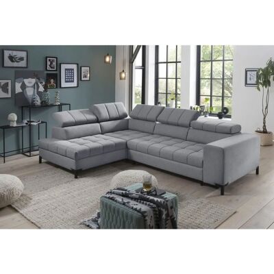 Ecksofa Bocco - L-Form, Webvelours, Ottomane links - Sofa Ecksofa Bocco - L-Form, Webvelours, Ottomane links - Sofa