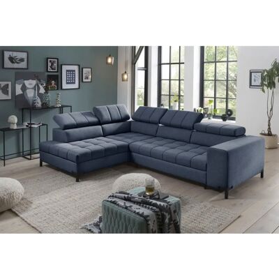 SOFA FASHION Bocco - L-Form, Webvelours, navy - Sofa SOFA FASHION Bocco - L-Form, Webvelours, navy - Sofa