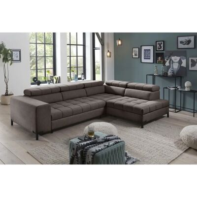 SOFA FASHION EXXPO - L-Form Webvelours Sofa, grau, 276x75x203cm SOFA FASHION EXXPO - L-Form Webvelours Sofa, grau, 276x75x203cm