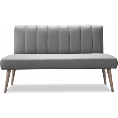 SOFA FASHION Costa Sitzbank - Gepolsterte Rückenlehne, Holzfüße, Grau SOFA FASHION Costa Sitzbank - Gepolsterte Rückenlehne, Holzfüße, Grau