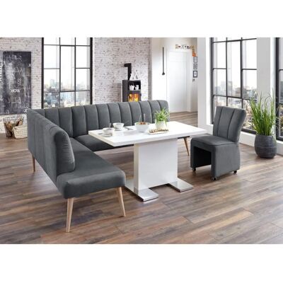 SOFA FASHION Costa Eckbank - Struktur, grau, modern Rückensteppung SOFA FASHION Costa Eckbank - Struktur, grau, modern Rückensteppung