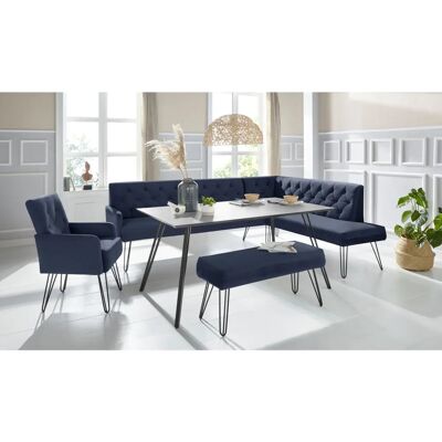 Eckbank Doppio - Samtvelours Navy - L-förmige Eckbank Eckbank Doppio - Samtvelours Navy - L-förmige Eckbank